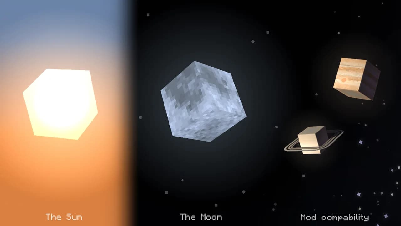 Cubic Sun & Moon 1.16.5 — скачать ресурспак для Minecraft