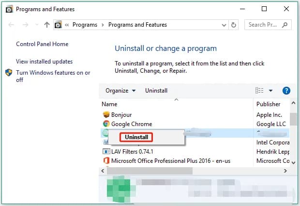 Удаление DisplayLink из списка программ Windows для исправления ошибки OpenGL в Minecraft